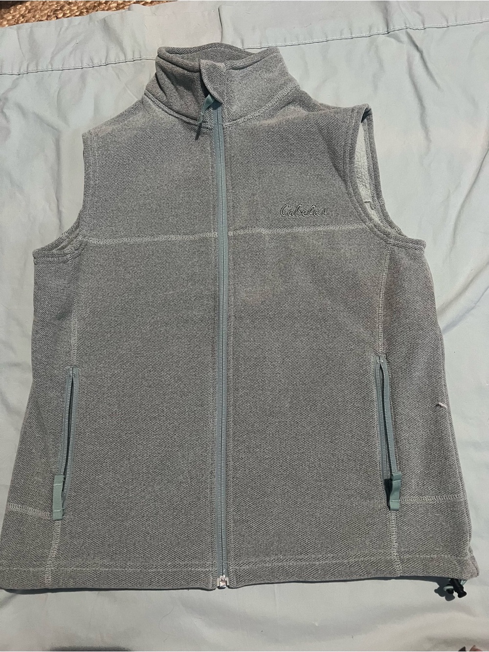 Cabela’s Women's Light Green/grey Fleece Vest - Full Zip